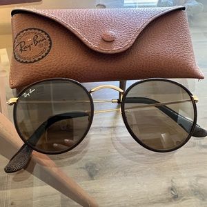 Ray Ban round sunglasses metal gold